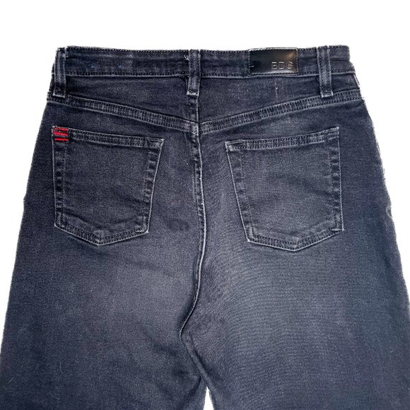 Custom Urban Outfitters BDG Black Stretch Short Flare Denim with Butto - Picture 4 of 5